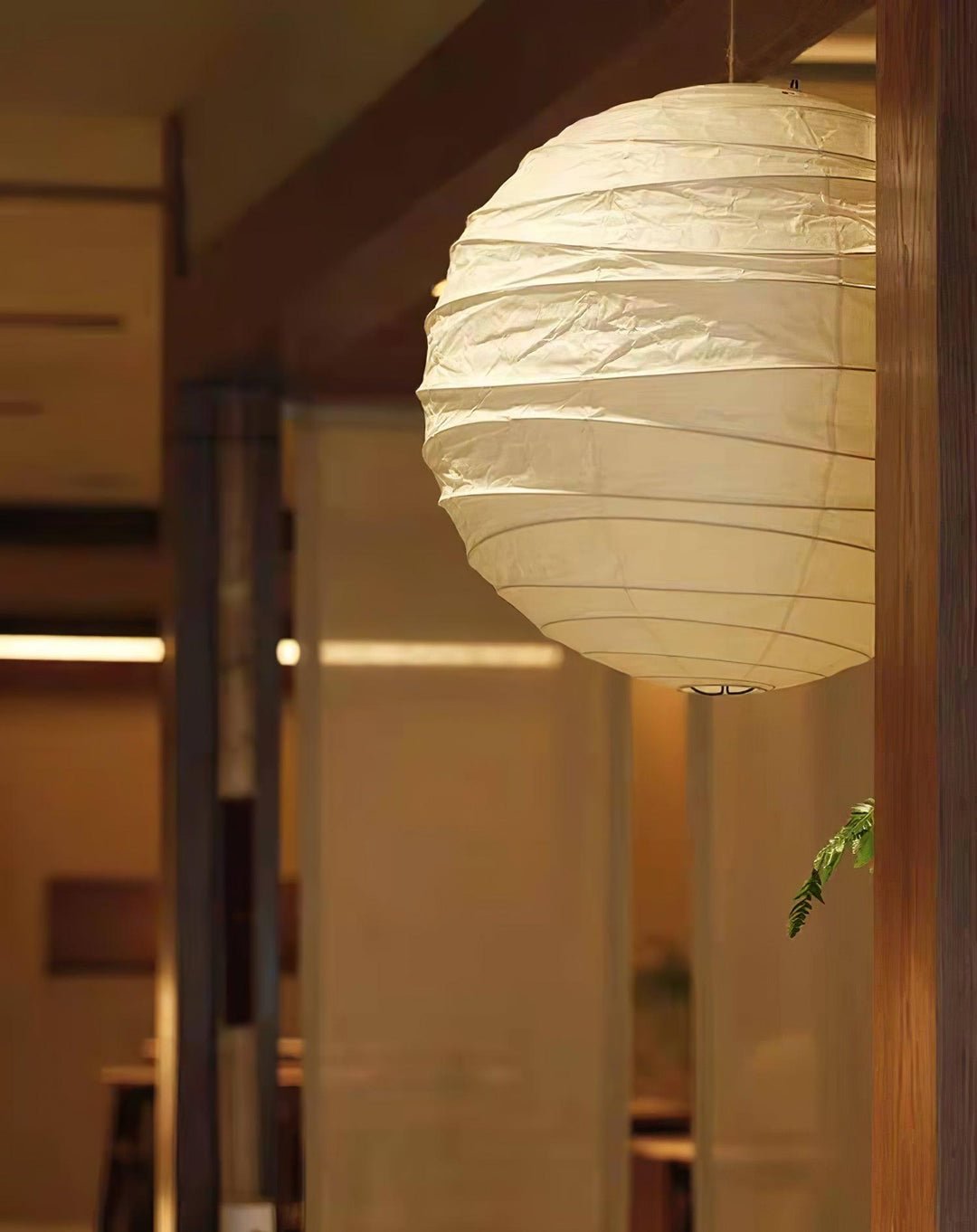 Japanese Washi Paper Pendant Lamp Handcrafted Mulberry Paper Hanging Swag Light with Plug In Cord
