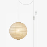 Japanese Washi Paper Pendant Lamp Handcrafted Mulberry Paper Hanging Swag Light with Plug In Cord