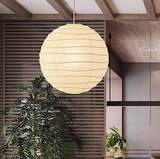 Japanese Washi Paper Pendant Light Handmade Mulberry Paper Hanging Lamp for Living Room Dining Area Zen Decor