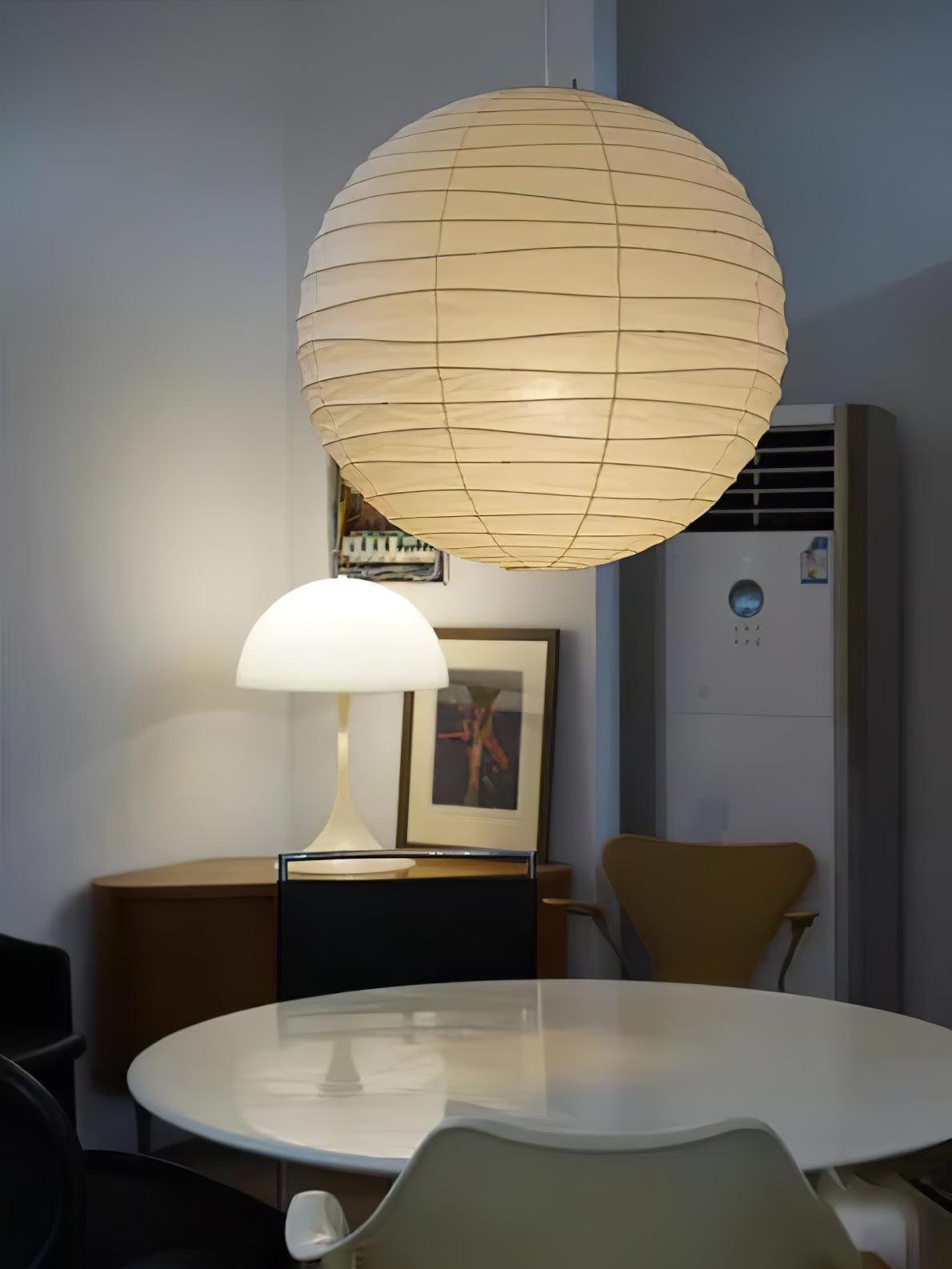 Japanese Washi Paper Pendant Light Handmade Mulberry Paper Hanging Lamp for Living Room Dining Area Zen Decor