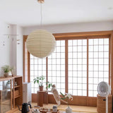 Japanese Washi Paper Pendant Light Handmade Mulberry Paper Hanging Lamp for Living Room Dining Area Zen Decor