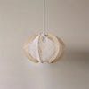 Java Natural Wood Geometric Pendant Lamp Handcrafted Ceiling Light Fixture for Indoor Home Decor