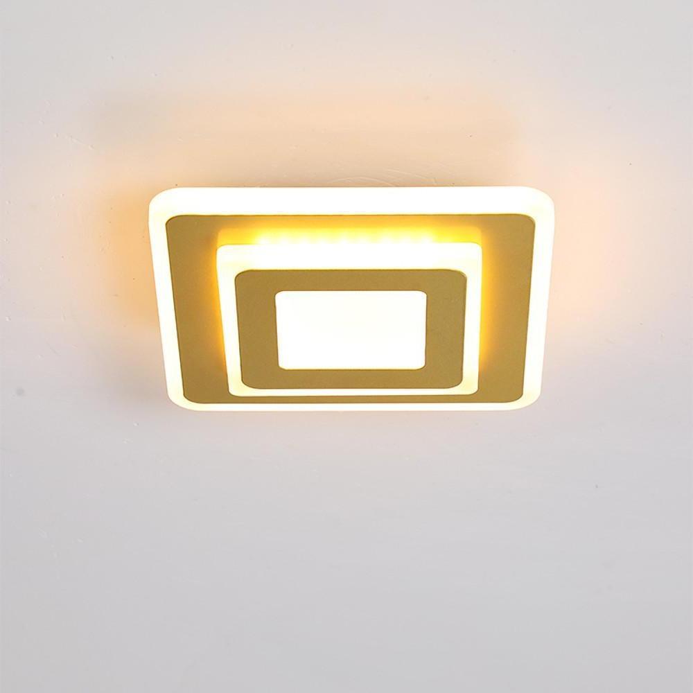 Modern Minimalist Square LED Flush Mount Ceiling Light for Hallway Entryway and Low Ceiling Areas