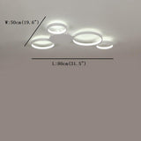 Modern 4 Ring LED Flush Mount Ceiling Light Silica Gel Cluster Fixture for Living Room