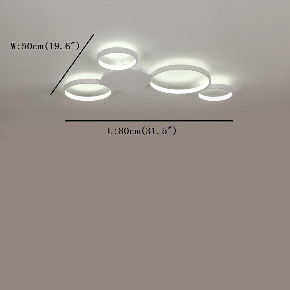 Modern 4 Ring LED Flush Mount Ceiling Light Silica Gel Cluster Fixture for Living Room