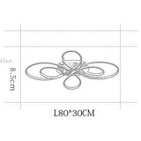 Modern Geometric Multi Curve LED Flush Mount Ceiling Light for Living Room Bedroom Metal Fixture