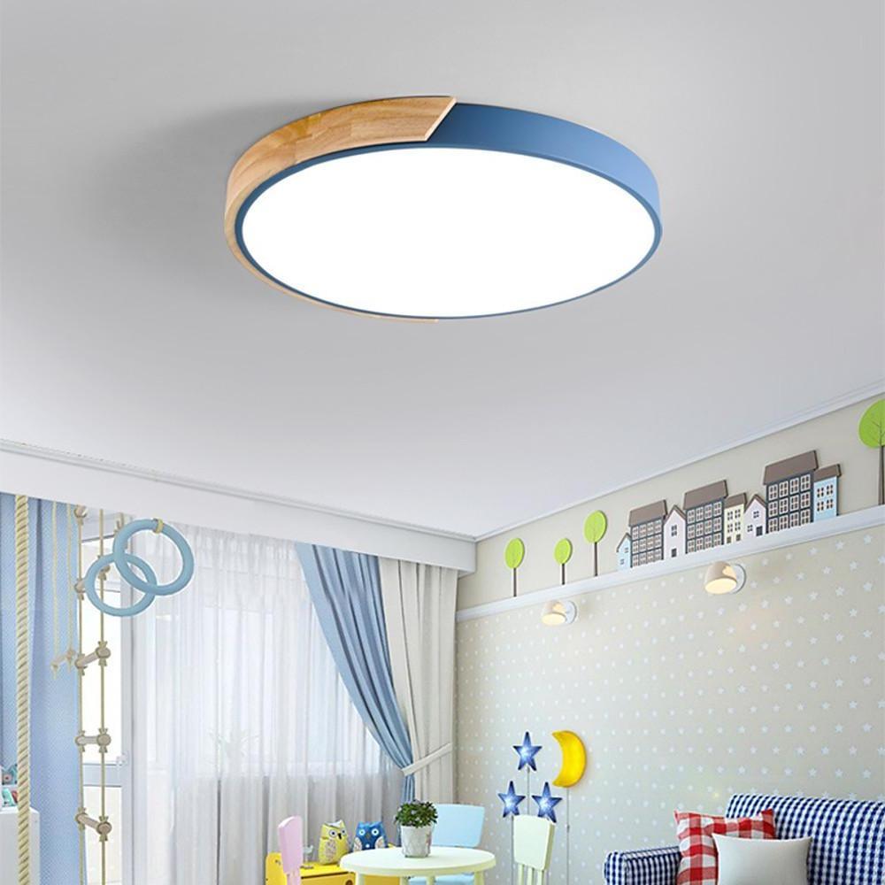 Modern Round LED Flush Mount Ceiling Light Nordic Minimalist 16 Inch Circular Lamp for Bedroom Living Room