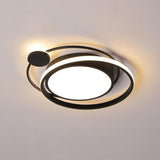 Modern Dimmable Double Circle Geometric LED Flush Mount Ceiling Light for Bedroom Living Room
