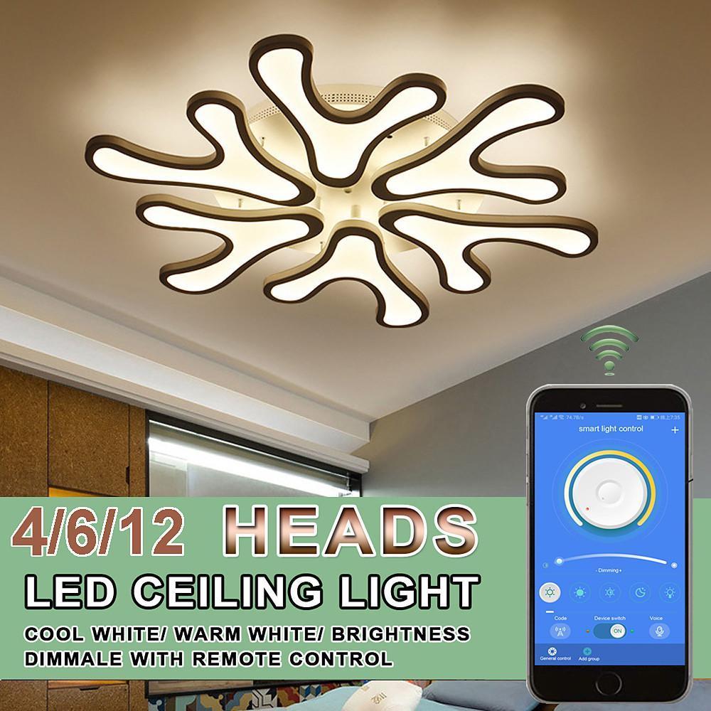 Modern Nordic Flower LED Flush Mount Ceiling Light Dimmable Petal Design Lighting Fixture