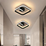 Modern Geometric Rounded Triangle LED Flush Mount Ceiling Light in Black