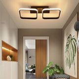 Geometric Double Square LED Flush Mount Ceiling Light Fixture for Modern Living Rooms and Bedrooms