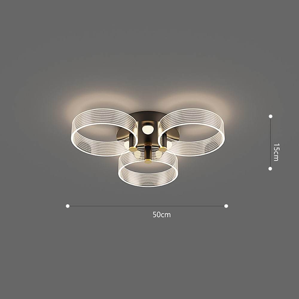 Modern Geometric Circles LED Flush Mount Ceiling Light for Contemporary Living Room
