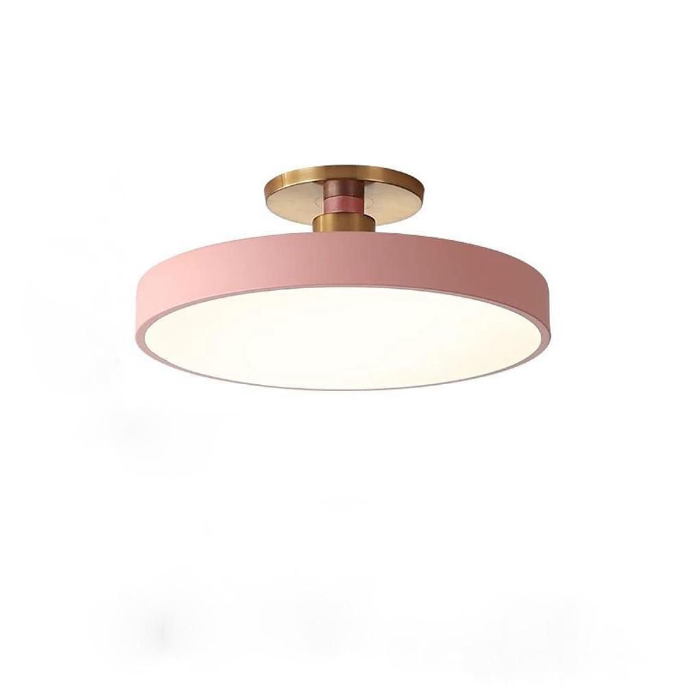 Modern 16 Inch Round LED Flush Mount Ceiling Light Circular Metal Fixture for Home Lighting