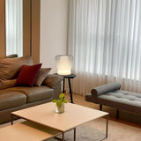 Jumelle Modern Mouth Blown Glass Side Table Lamp with Round Metal Base