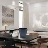 Jumelle Modern Mouth Blown Glass Side Table Lamp with Round Metal Base