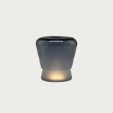 Jumelle Modern Mouth Blown Glass Side Table Lamp with Round Metal Base