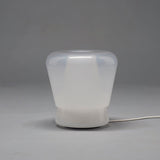 Jumelle Modern Mouth Blown Glass Side Table Lamp with Round Metal Base