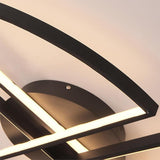 Modern Geometric 4 Semi Circle LED Ceiling Light Flush Mount for Living Room and Bedroom