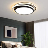 Dimmable Modern Circular LED Flush Mount Ceiling Light Nordic Metal Fixture for Bedrooms and Offices