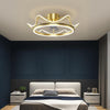 Modern Gold Crown Bladeless Ceiling Fan with LED Light for Bedroom and Living Room