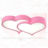 Modern Dimmable Heart Shaped LED Flush Mount Ceiling Light with Remote Control Metal Fixture