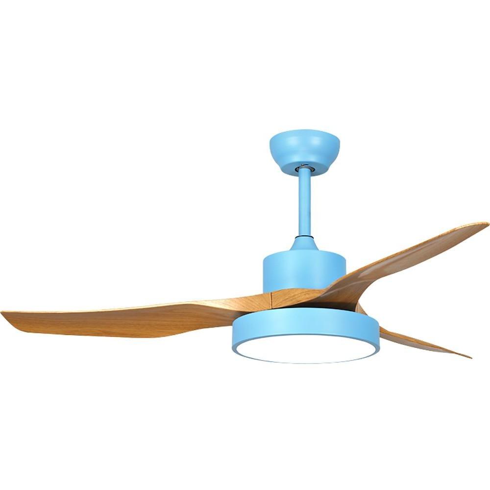 52 Inch Rustic Modern 3 Blade Ceiling Fan with Dimmable LED Light and Remote for Living Room