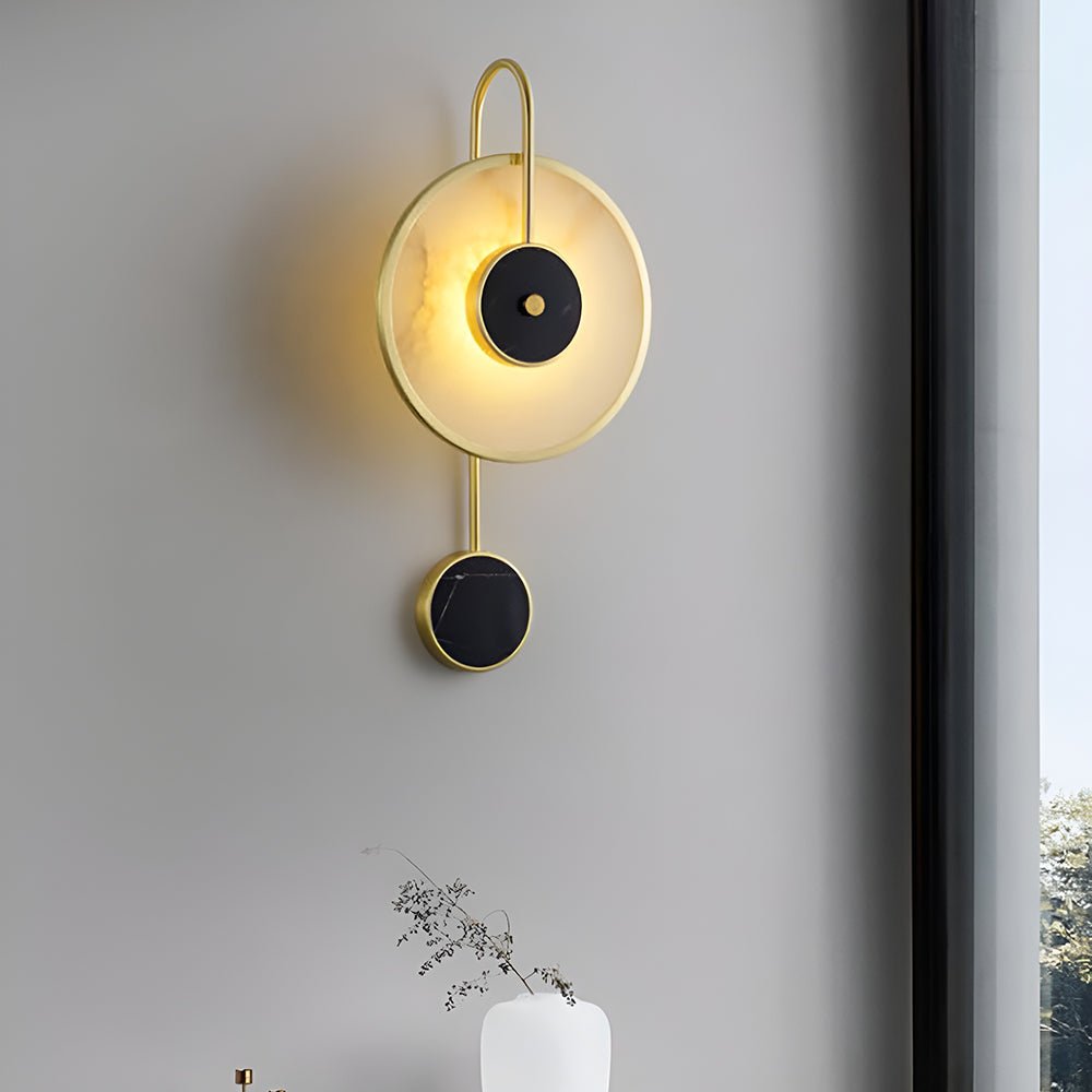 Kandy Alabaster LED Wall Sconce Luxury Natural Marble and Metal Indoor Lighting Set of Two