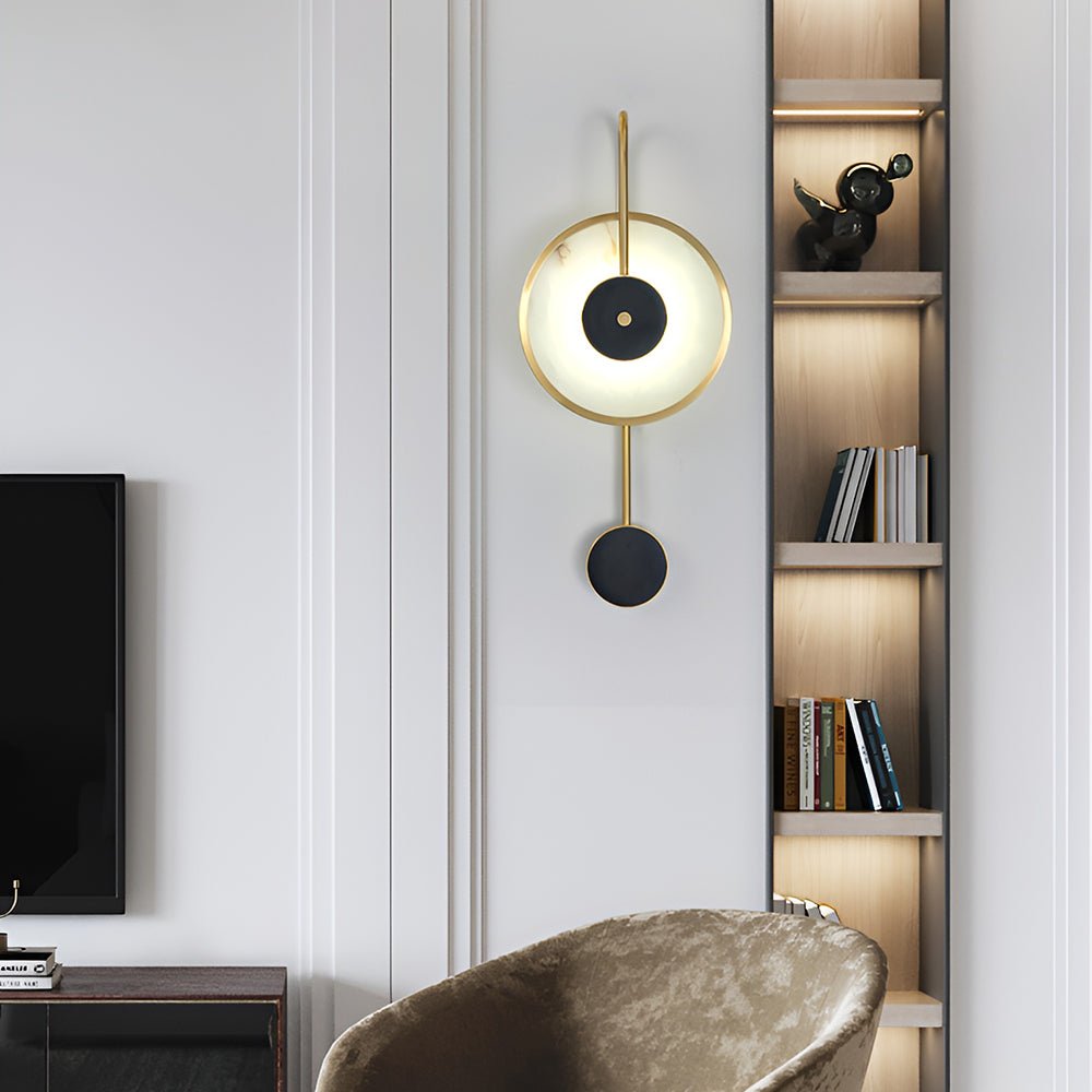 Kandy Alabaster LED Wall Sconce Luxury Natural Marble and Metal Indoor Lighting Set of Two