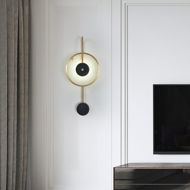 Kandy Alabaster LED Wall Sconce Luxury Natural Marble and Metal Indoor Lighting Set of Two