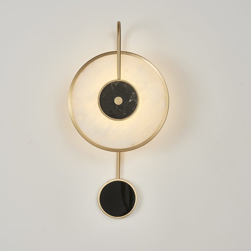 Kandy Alabaster LED Wall Sconce Luxury Natural Marble and Metal Indoor Lighting Set of Two