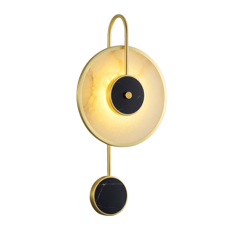 Kandy Alabaster LED Wall Sconce Luxury Natural Marble and Metal Indoor Lighting Set of Two