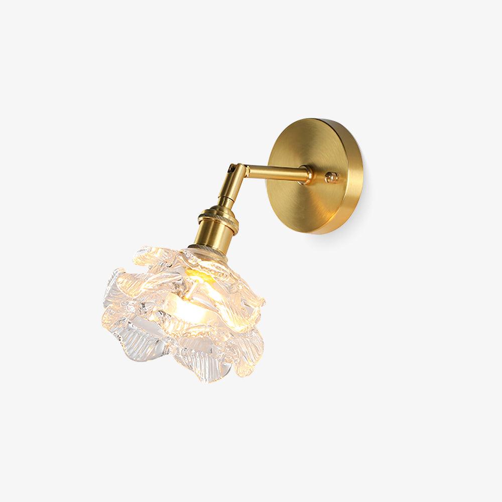 Kano Solid Brass Wall Sconce with Adjustable Arm and Clear Glass Shade for Indoor Use