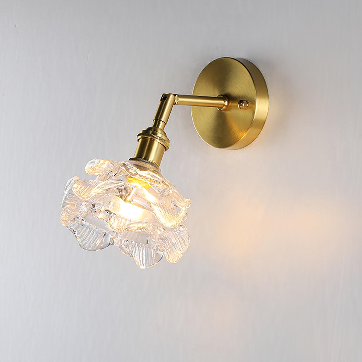 Kano Solid Brass Wall Sconce with Adjustable Arm and Clear Glass Shade for Indoor Use