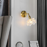 Kano Solid Brass Wall Sconce with Adjustable Arm and Clear Glass Shade for Indoor Use