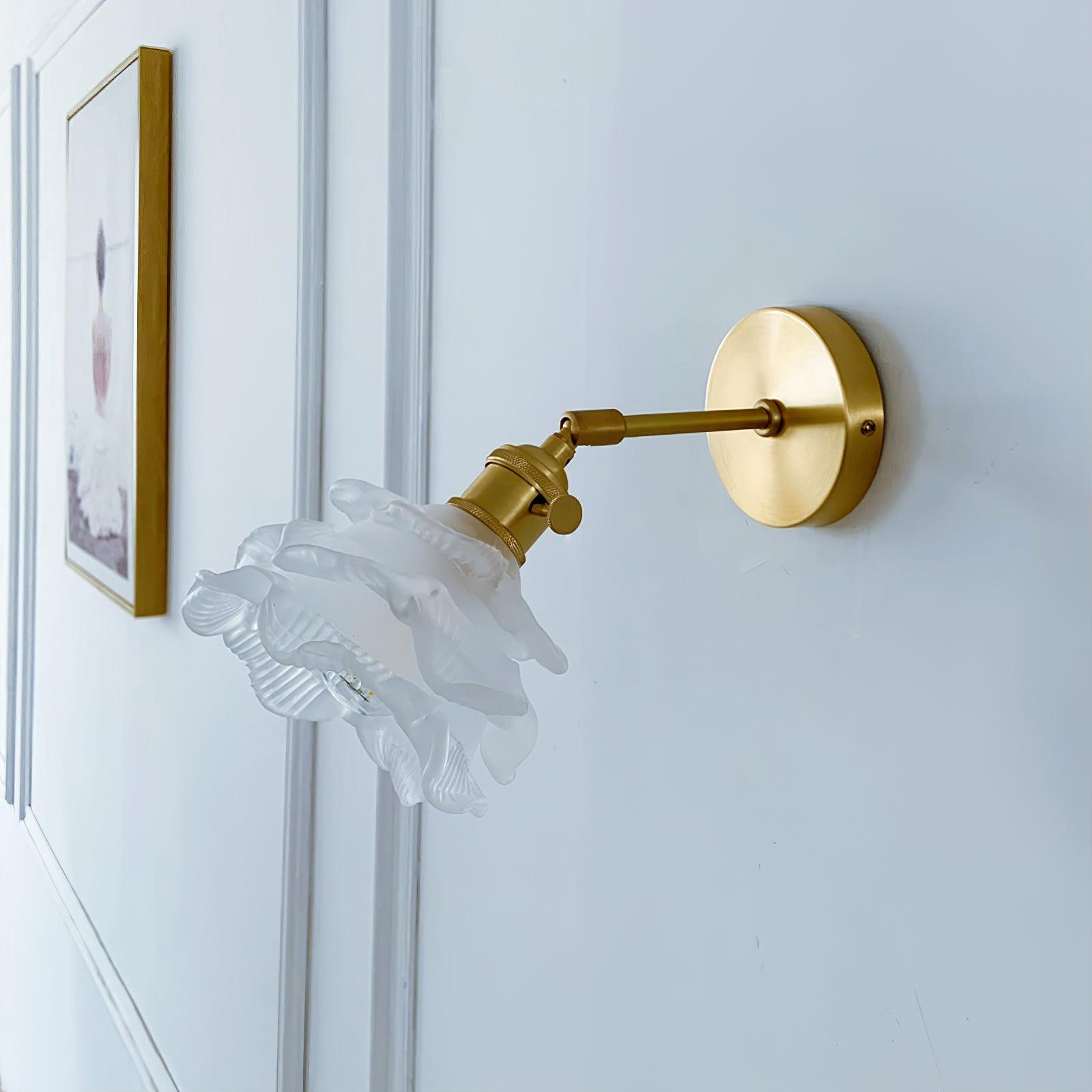Kano Solid Brass Wall Sconce with Adjustable Arm and Clear Glass Shade for Indoor Use