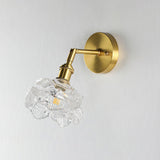 Kano Solid Brass Wall Sconce with Adjustable Arm and Clear Glass Shade for Indoor Use