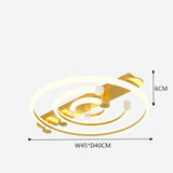 Modern Abstract Circular LED Flush Mount Ceiling Lamp for Bedroom and Office