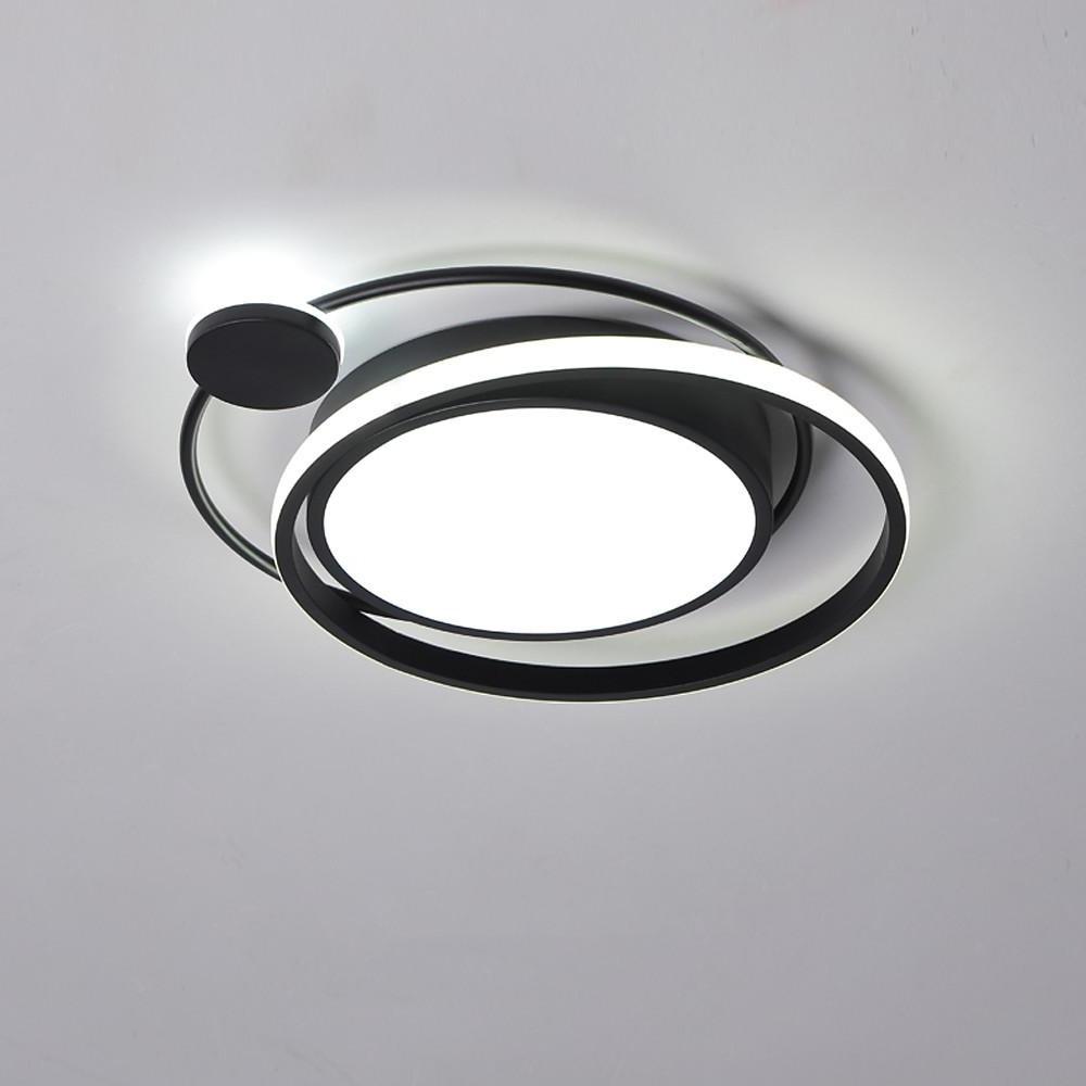 Modern Dimmable Double Circle Geometric LED Flush Mount Ceiling Light for Bedroom Living Room