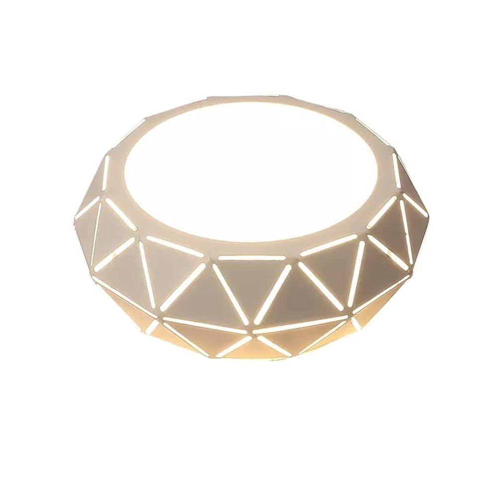 Modern Geometric Drum Shaped LED Flush Mount Ceiling Light for Living Room and Bedroom
