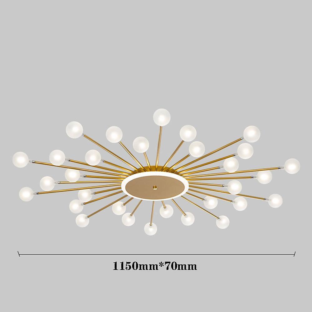 Modern Nordic Glass Globe Hanging Light Fixture 24 LED Tree Branch Pendant Ceiling Chandelier