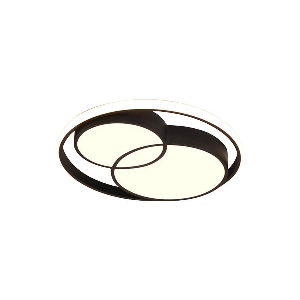 Nordic Three Circle Dimmable LED Ceiling Light Black Flush Mount Fixture for Bedroom