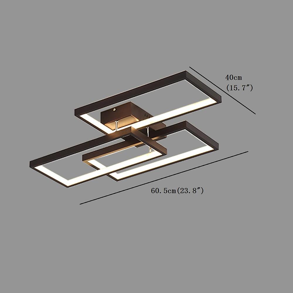 Geometric Triple Rectangle LED Flush Mount Ceiling Light Modern Indoor Fixture for Living Room