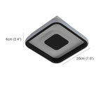Modern Black Dual Square LED Flush Mount Ceiling Light for Hallway and Kitchen