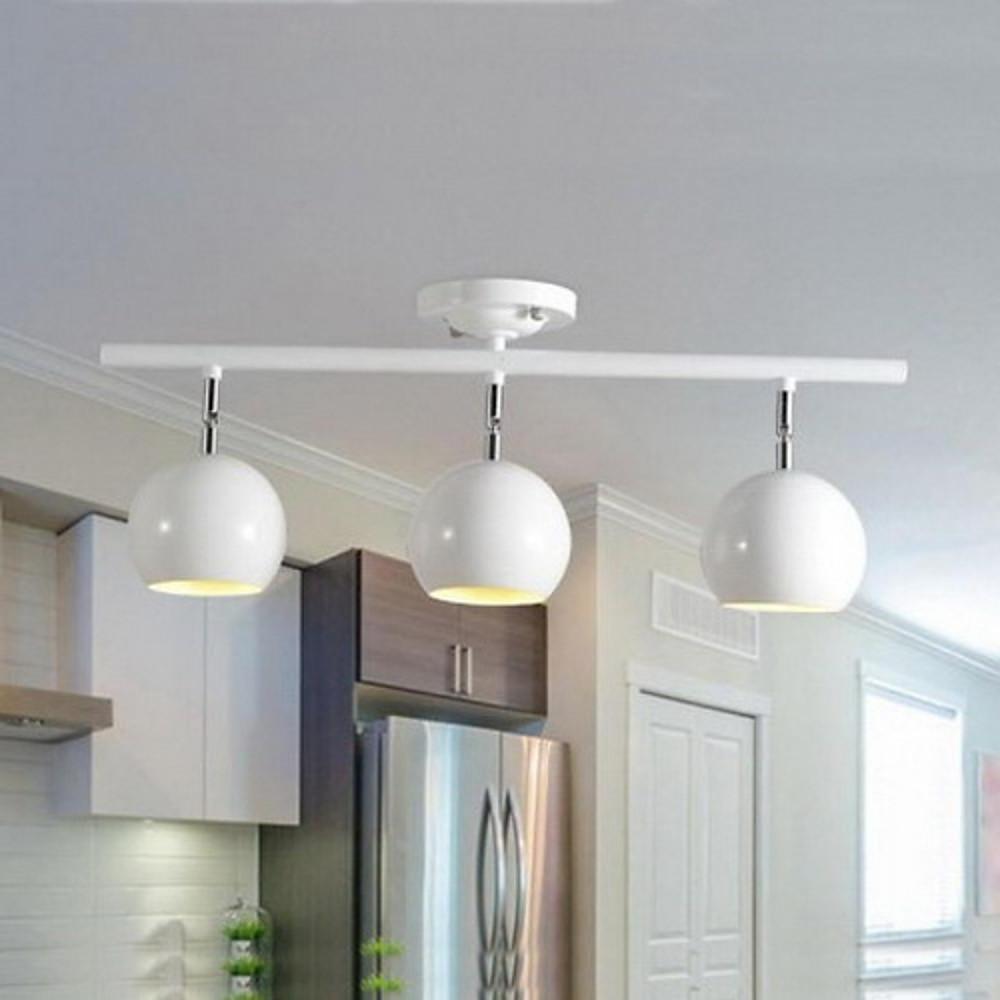 Modern 3 Light Bowled Metal Semi Flush Mount Ceiling Fixture for Bright Bedroom and Hallway Lighting