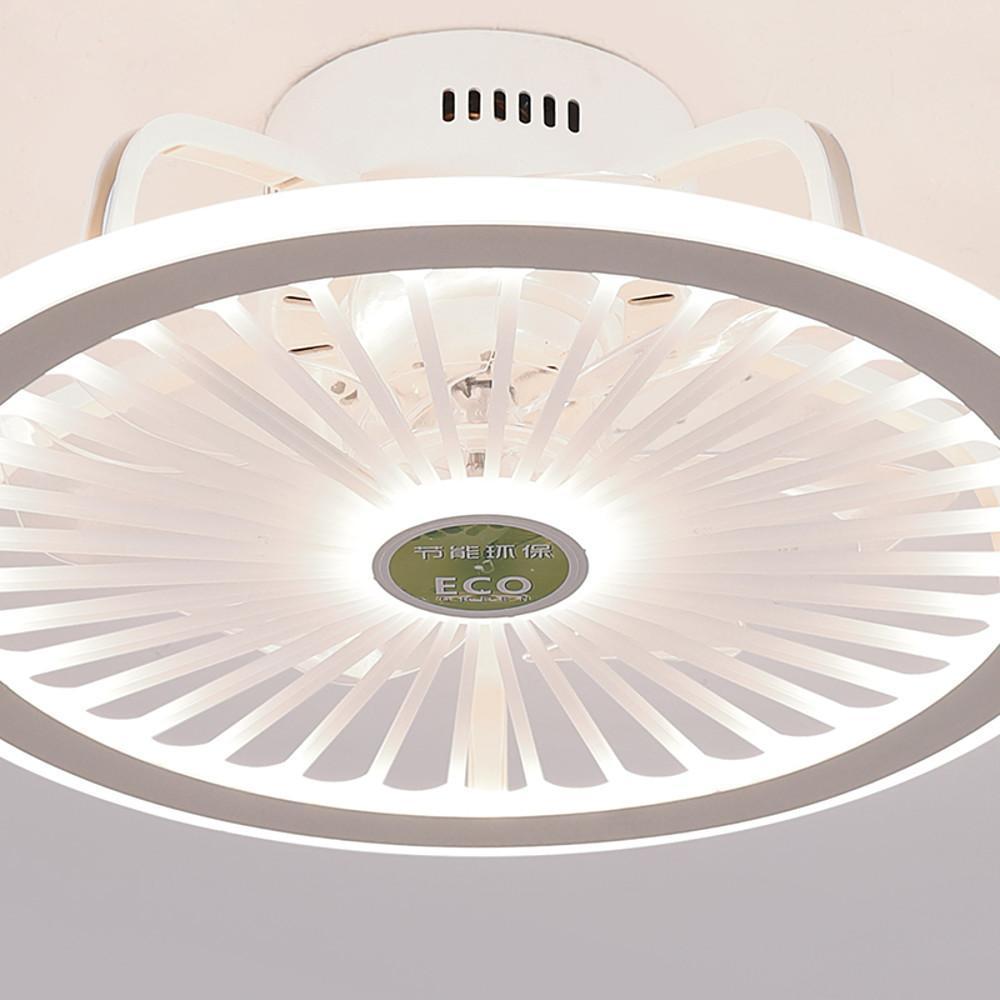 Circular 19 Inch LED Ceiling Fan Bladeless Design Dimmable Lighting for Modern Home Office