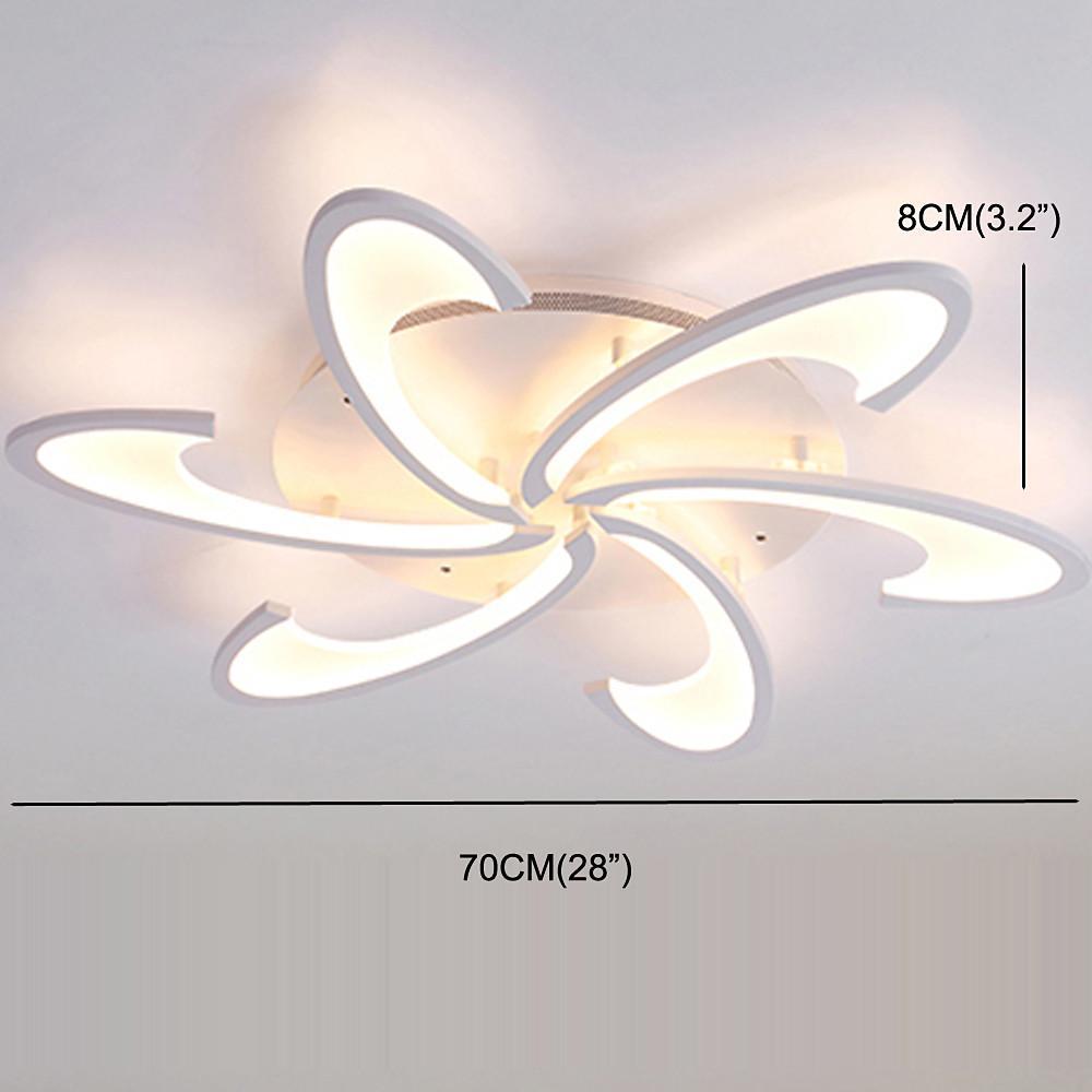 Contemporary Geometric Wave LED Flush Mount Ceiling Light Modern Circle Dimmable Fixture