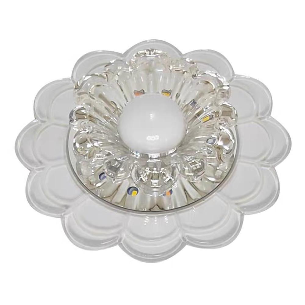 Modern Crystal Flower LED Flush Mount Ceiling Light for Entryway Kids Room and Hallway