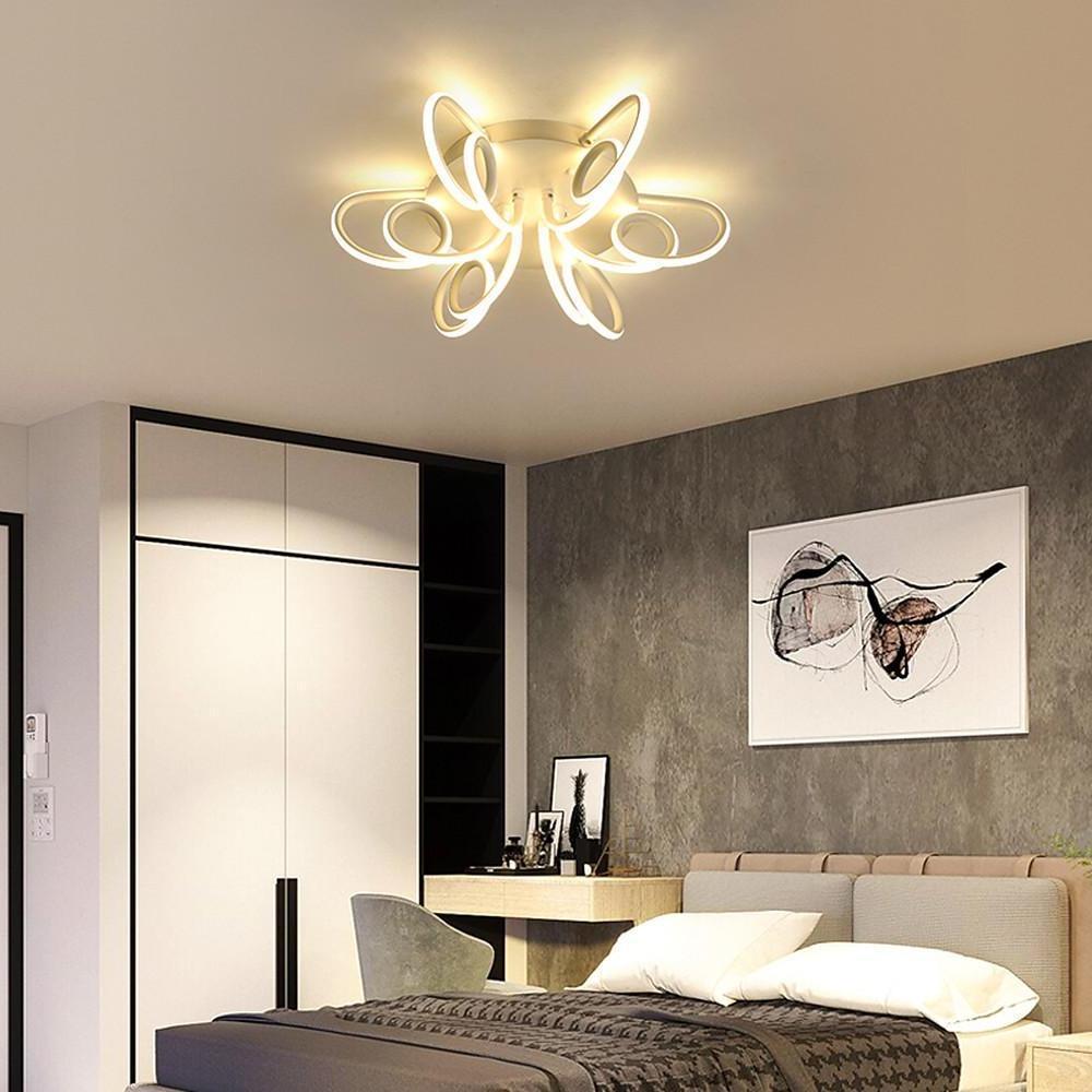 Modern Flower Shaped LED Flush Mount Ceiling Light with Silica Gel Shade for Bedroom and Contemporary Spaces