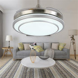 Elegant Gold Retractable Ceiling Fan Chandelier with Integrated LED Light and 4 Blades