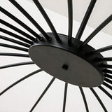 Large 24 Light Black Sputnik Chandelier Modern Round LED Pendant Ceiling Fixture for Dining Room 63 Inch